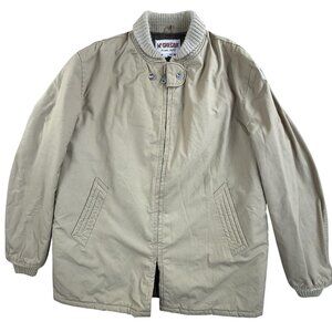 Vintage McGregor Ram Jet Jacket Mens 46 Long Tan Quilted Talon Zip 1970s Coat